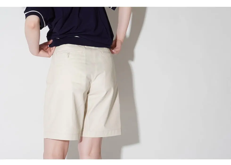 短パン(L) LENO/ 2 TUCK SHORT TROUSERS|2タック ショート トラウザーズ パンツ2