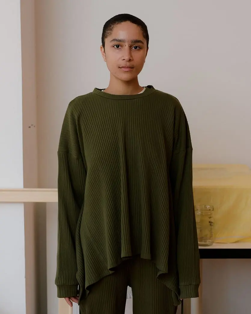 BASERANGE/ SHAW LONG SLEEVE TEE-FLEECE RIB|シャウ ロングスリーブ