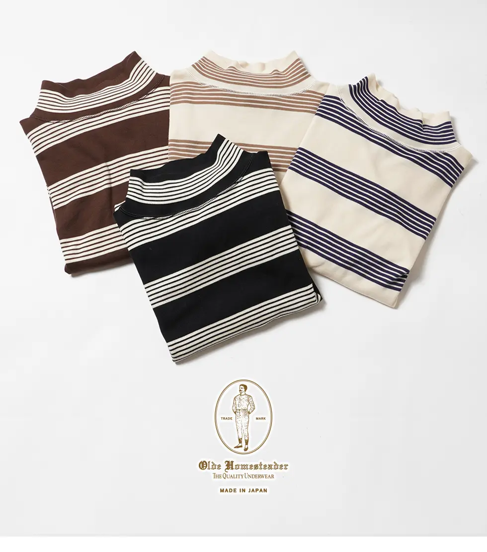 MIL MOCK NECK BORDER |ミル モックネック ボーダーミル モックネック