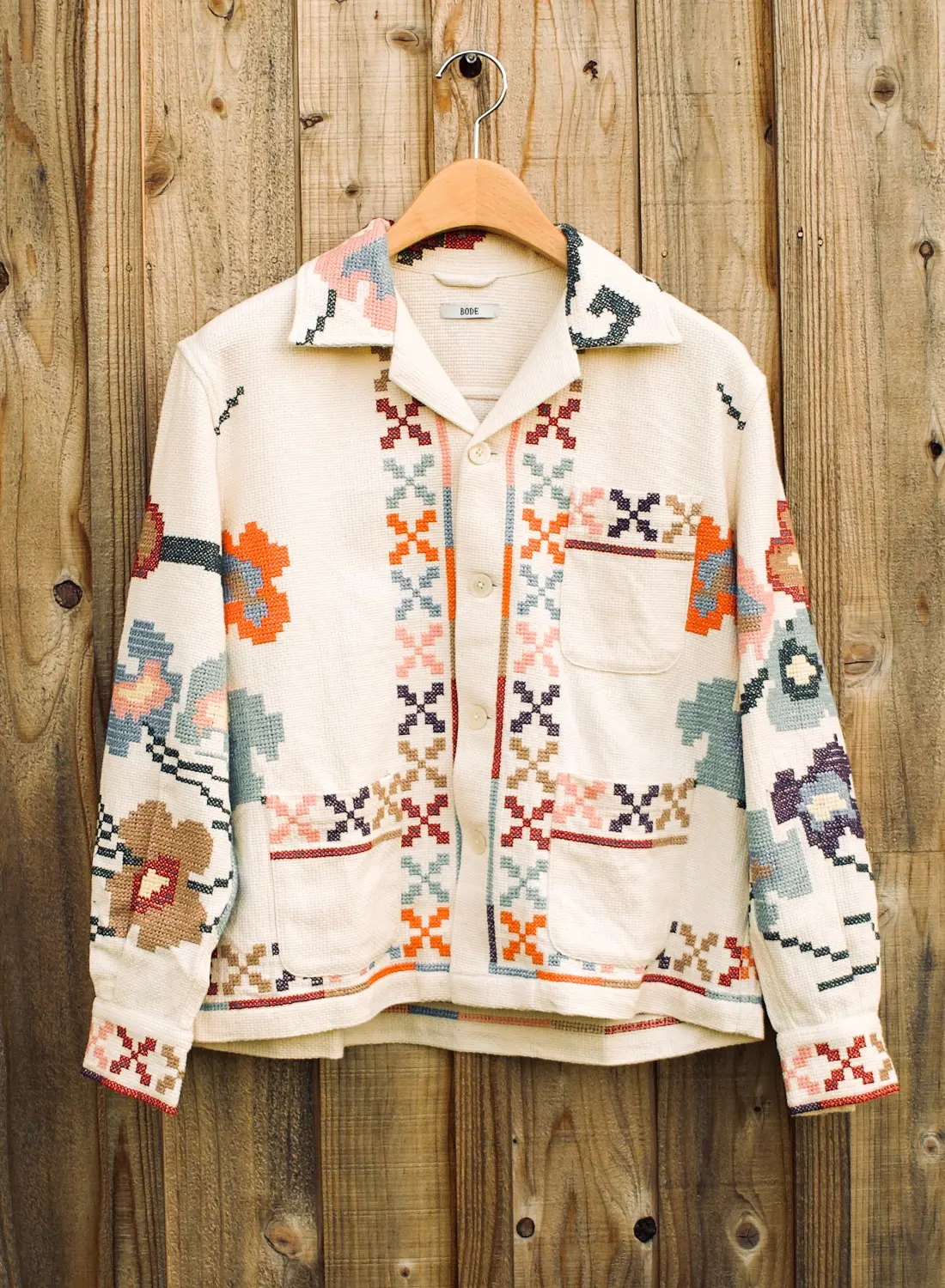 【BODE】 \"Prisma Overshirt\" クロスステッチJACKET BODE】 