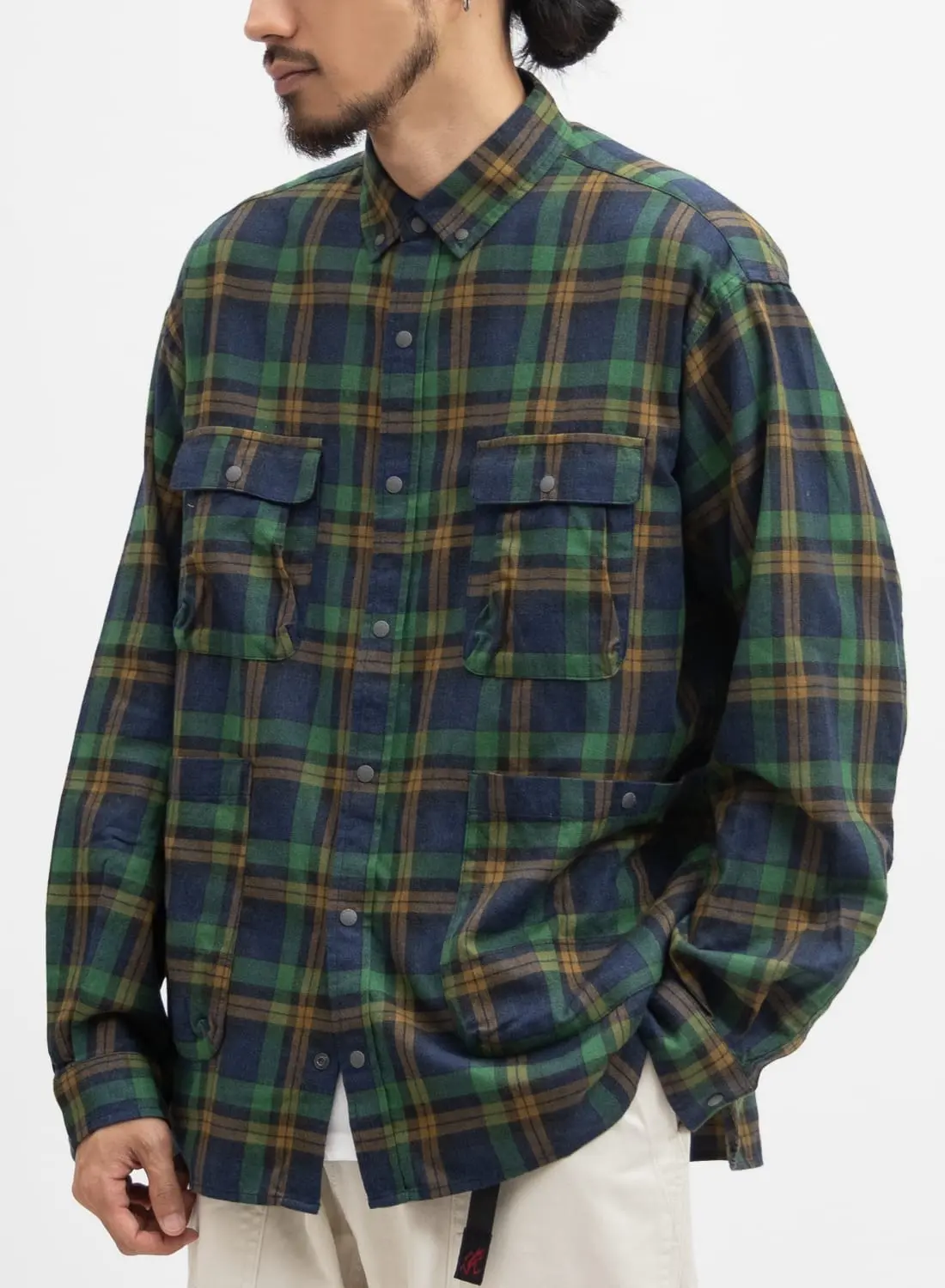 wander　ナンガ　フェードプレイドキャンプシャツ NANGA(ナンガ)FADE PLAID CAMP SHIRT(フェード プレイド