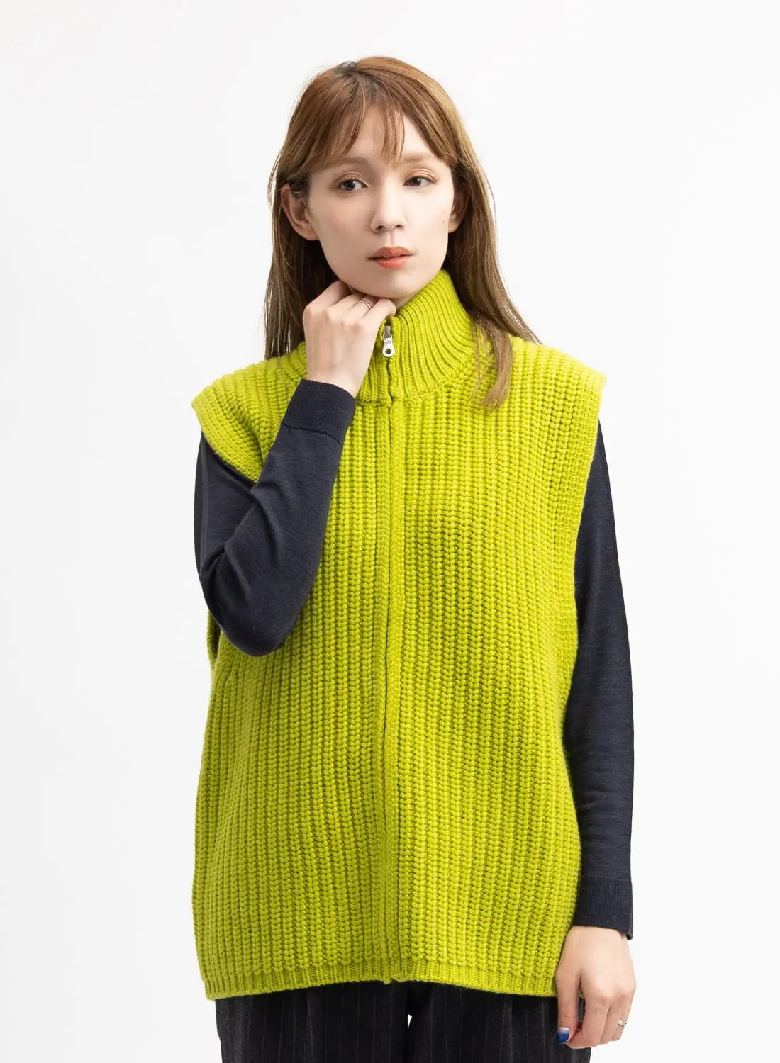 Walenode(ウェルノード)Basolan cashimere wool Futoune zip up