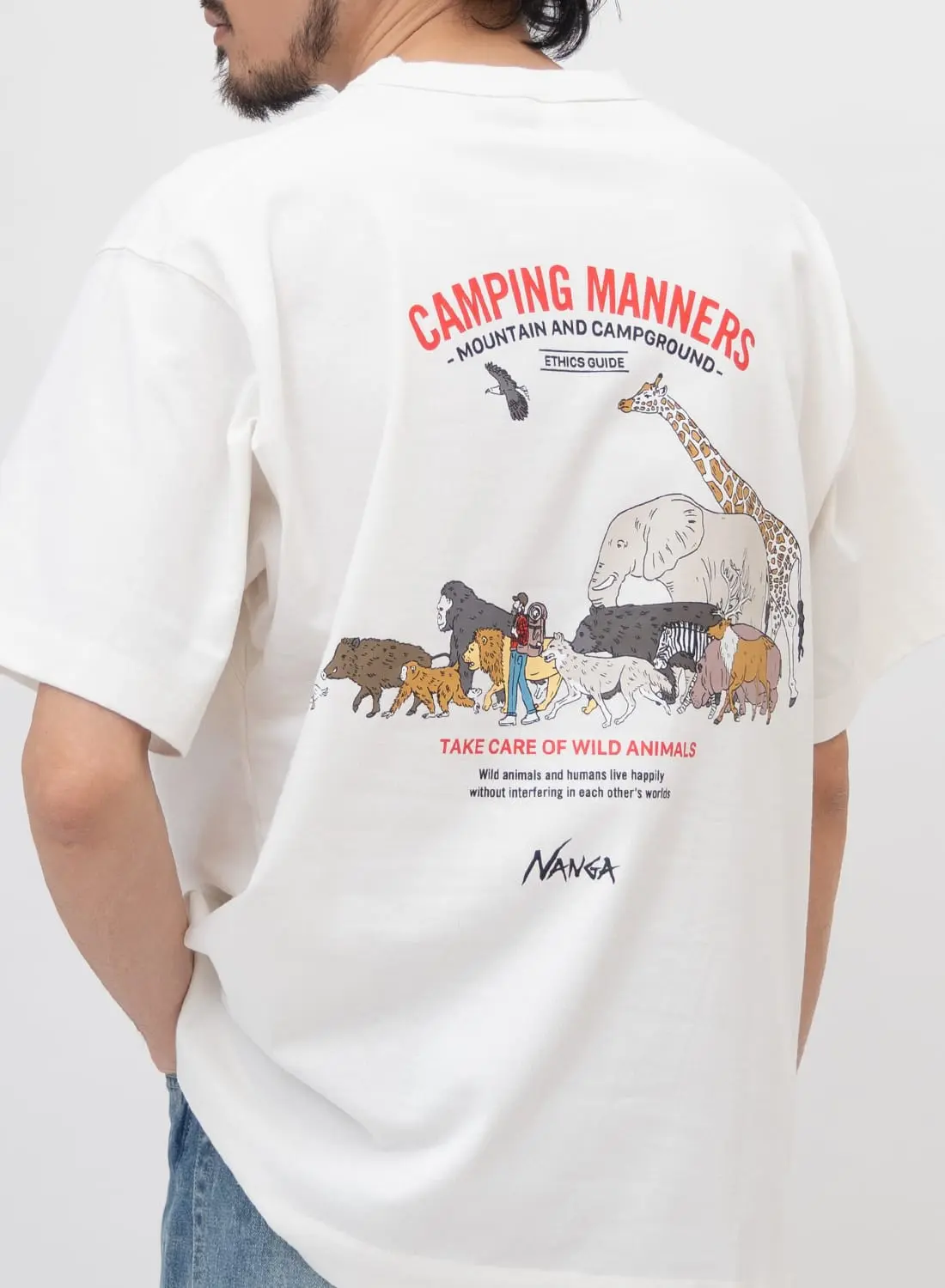NANGA(ナンガ)/ECO HYBRID CAMPING MANNERS WILD ANIMALS TEE