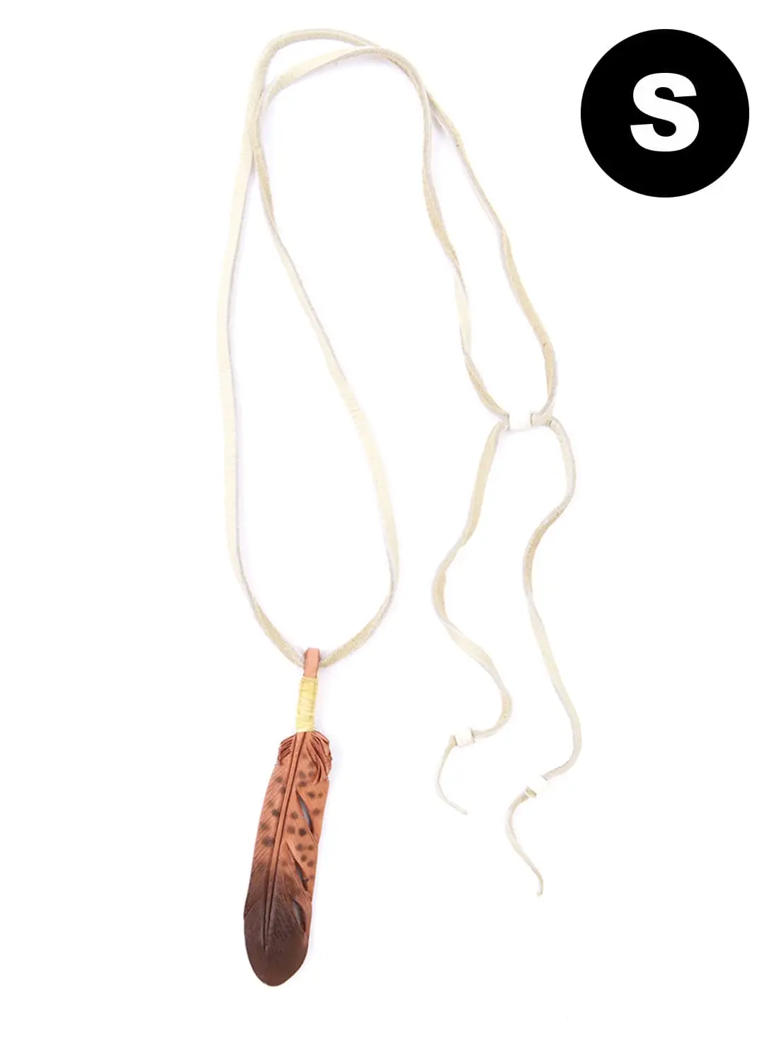 LEATHER CARVING FEATHER COLOR NECKLACE‐SMALL‐|レザーカーヴィング