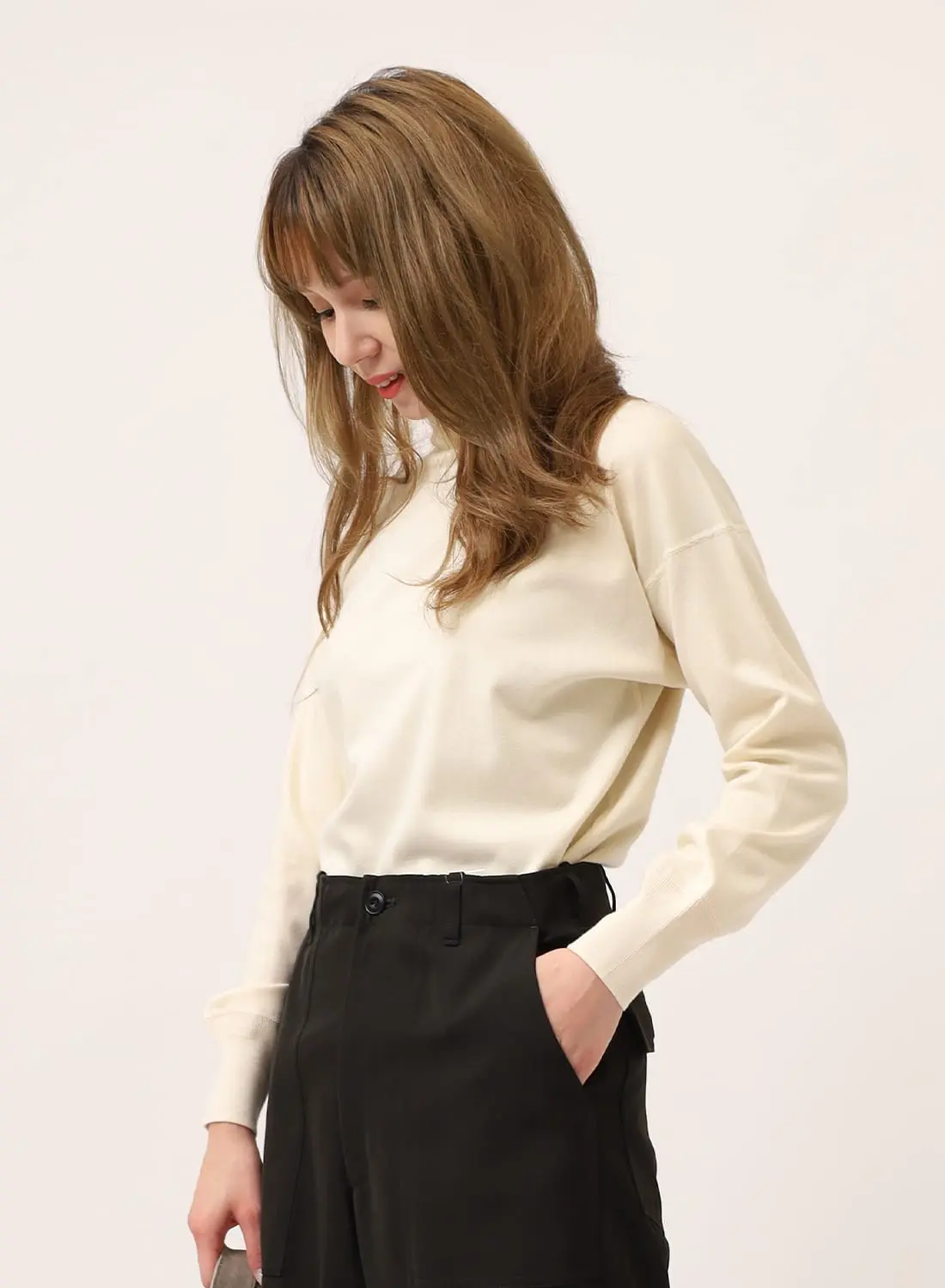 MIL MOCK NECK SOLID|ミル モックネック ロングスリーブミル モック