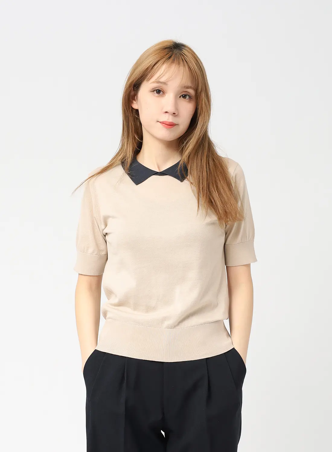 【ジョンスメドレー】ポロシャツ シーアイランドコットン バイカラー S 現行タグ JOHN SMEDLEY(ジョンスメドレー)/BICOLOUR POLO SHIRT(バイ