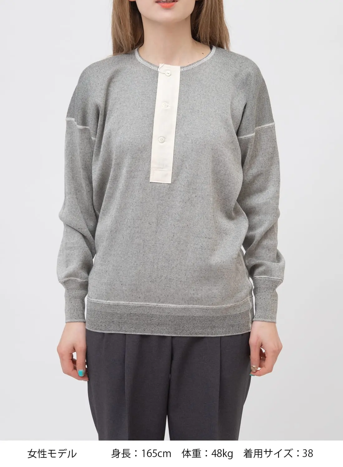INTERKNIT RIB HENLY NECK LONG SLEEVE|インターニットリブ ヘンリー