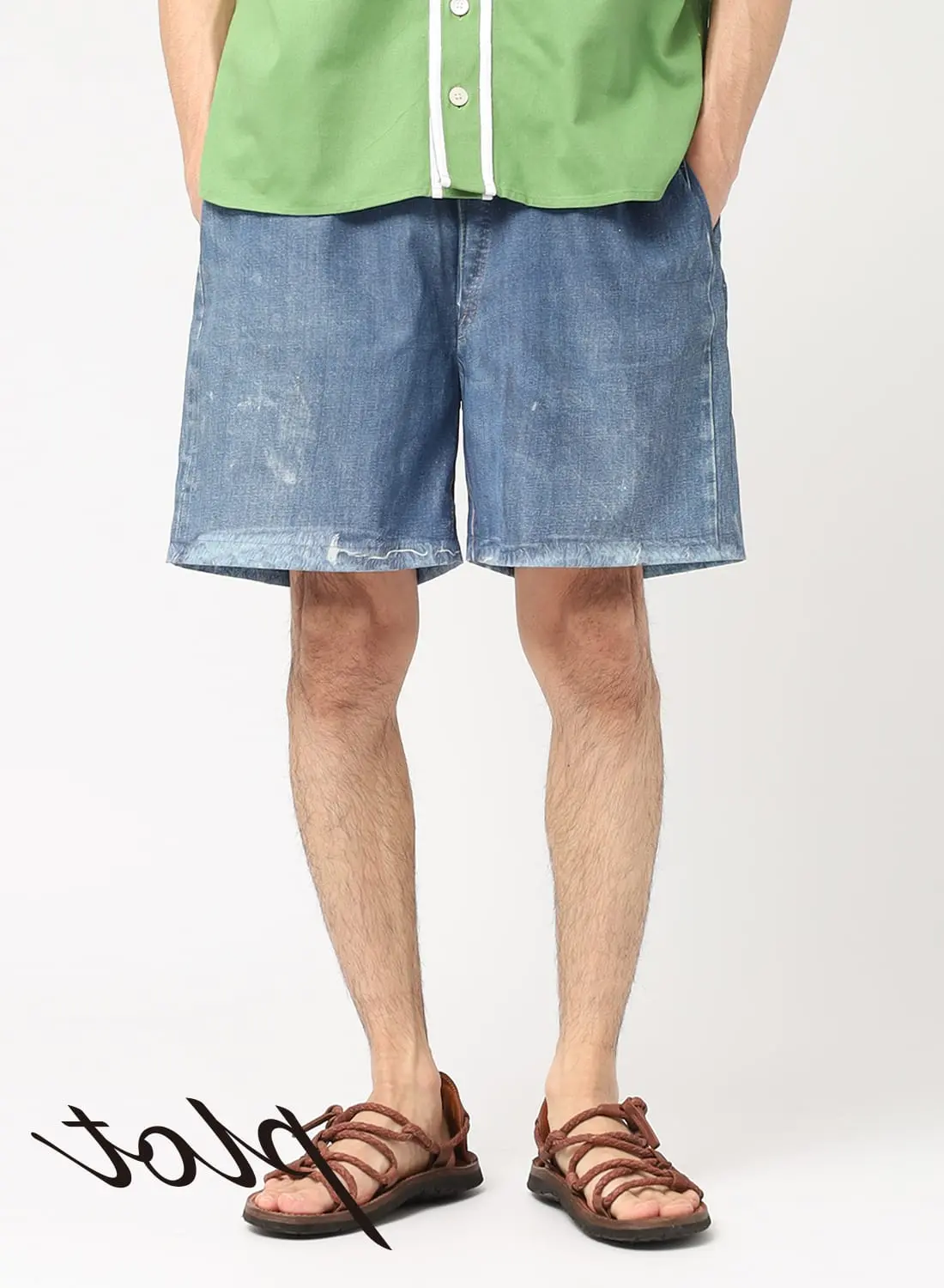 TOLQ（トルク）Trompe l'oeil Denim Swim Shorts