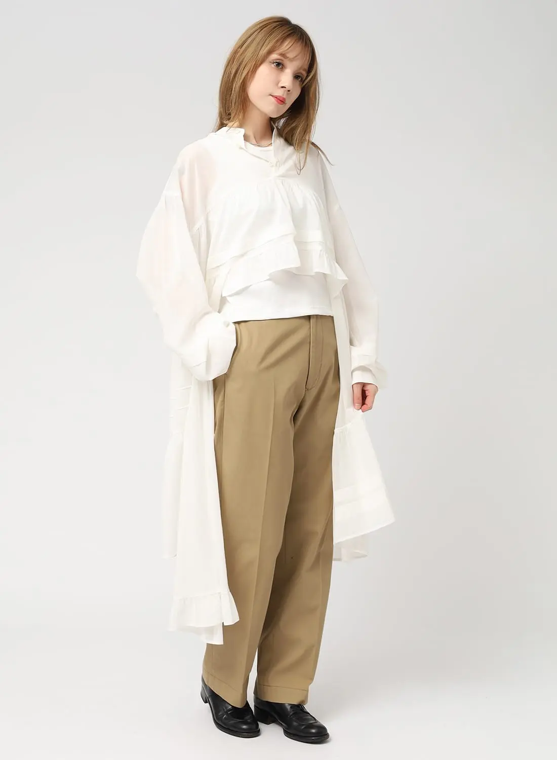 COTTON VOILE TIERED DRESS|コットン ボイル ティアード ドレス