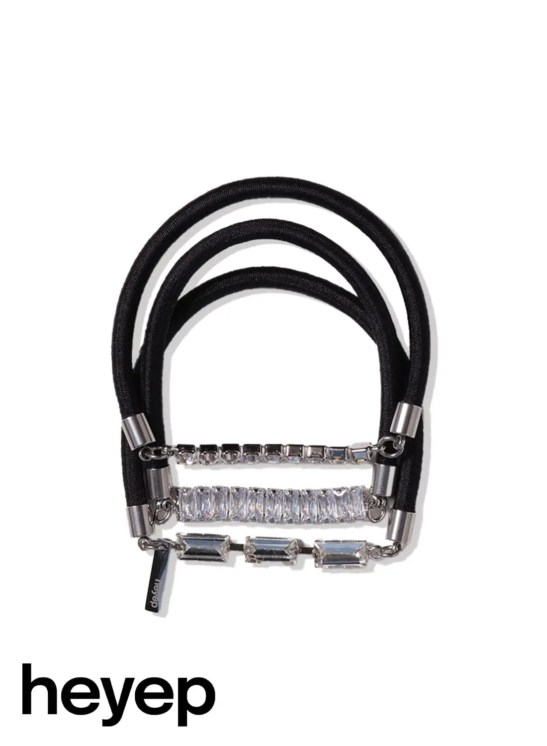 heyep(ヘイップ) Rhinestone Hair Ties 3 Piece Set(ライン