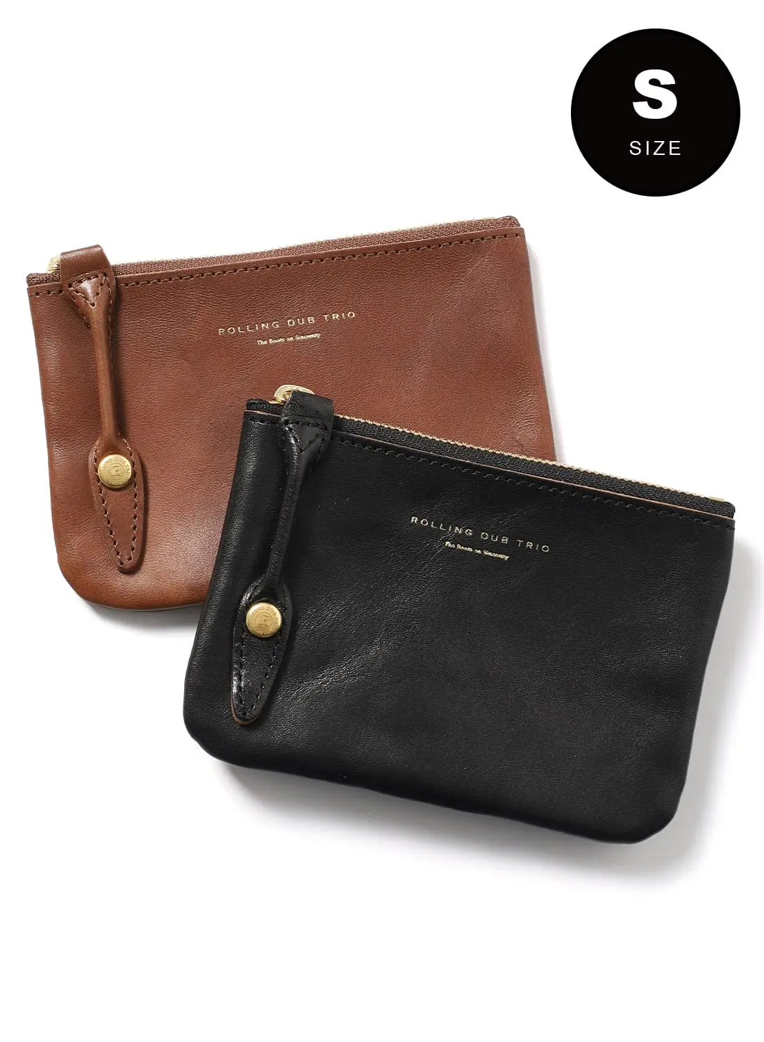SQUARE ZIP AND SNAP POUCH -LEATHER-|スクウェアジップ アンド