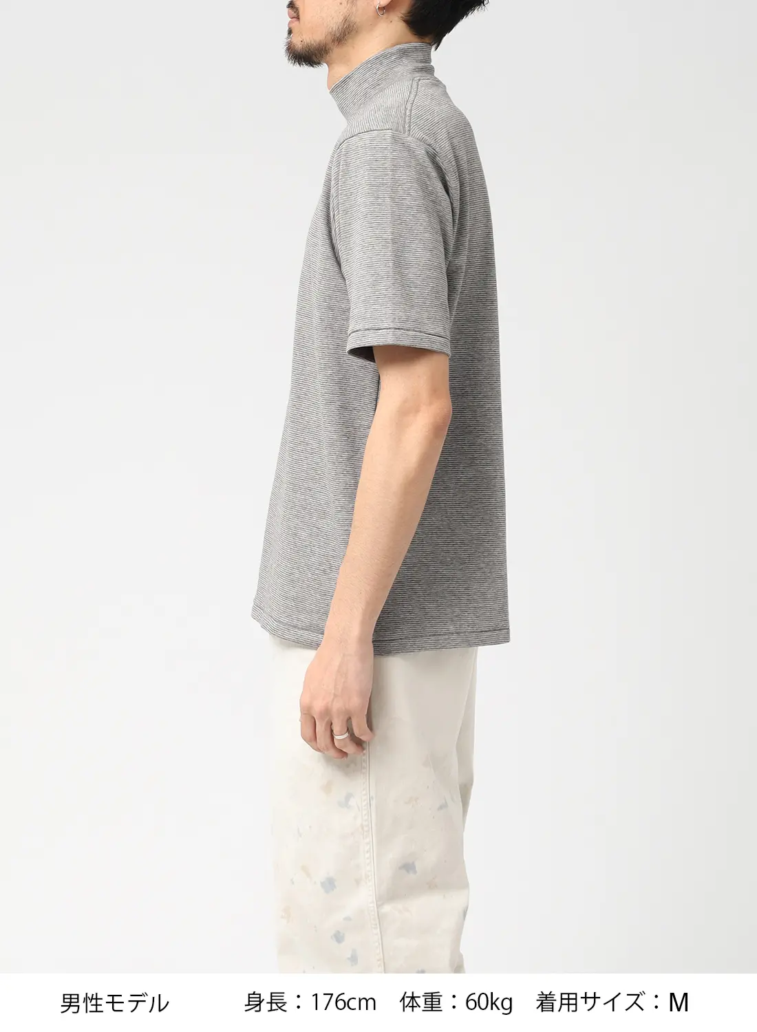 ANATOMICA（アナトミカ）MOCK NECK TEE S/S MICRO STRIPE