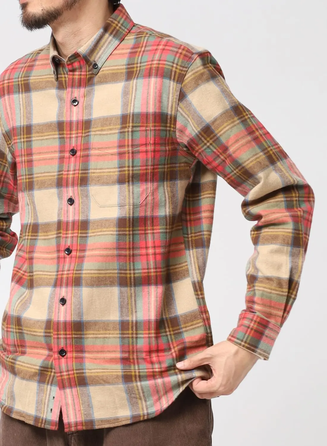 SCOTCH PLAID FLANNEL I SHIRT LONG SLEEVE PLAID MEN'S/INTL|スコッチ