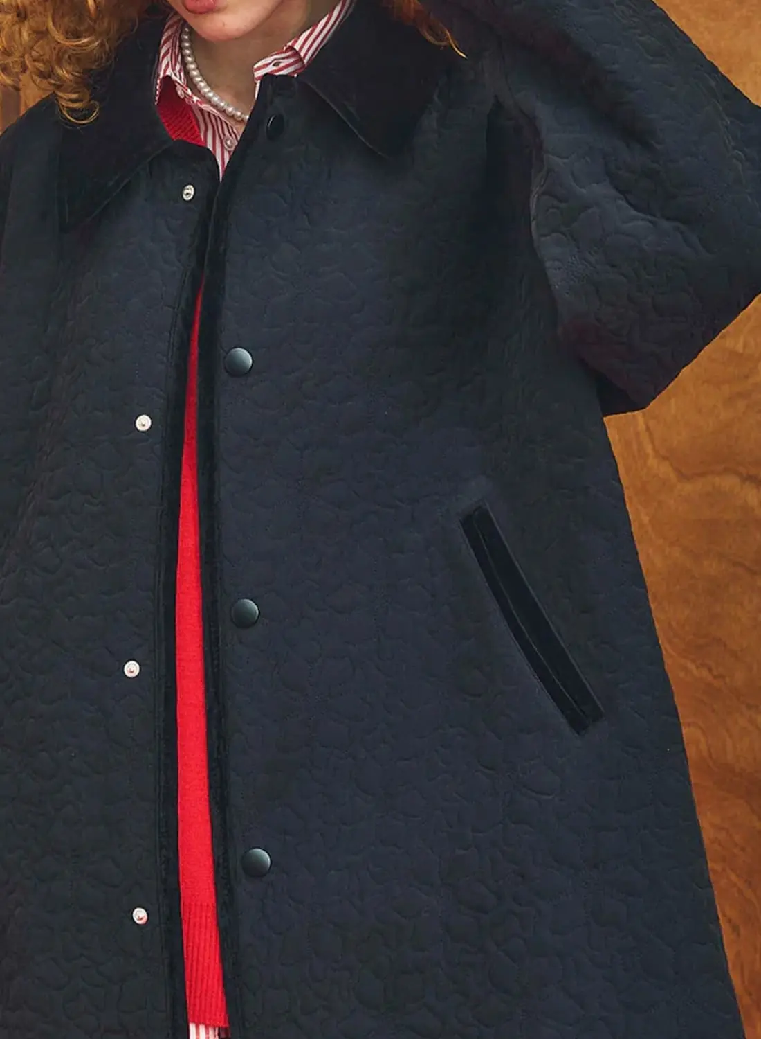 Daisy flowers 　エンプレスチンチラジャケットコート Oblada(オブラダ)/FLOWER EMBROIDERY COAT(フラワー エンブロイ