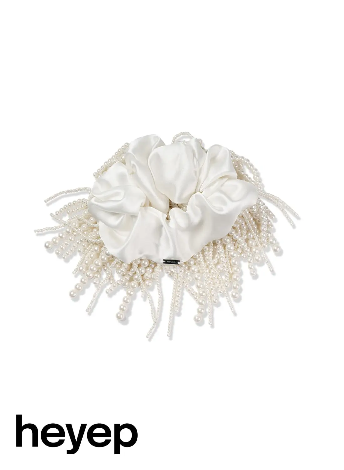 heyep(ヘイップ)/Silk Beaded Fringe Scrunchie(シルク ビーズド