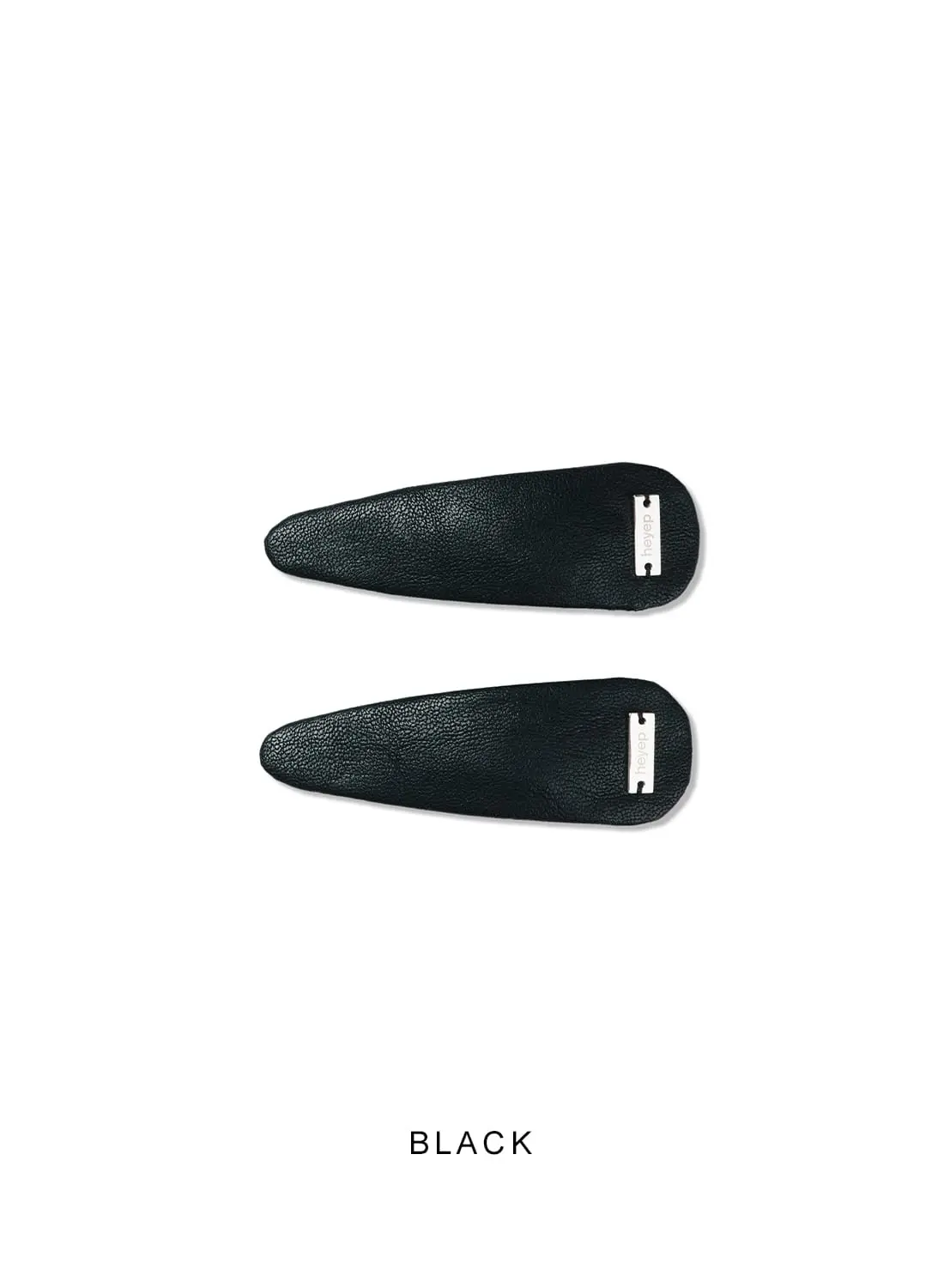 heyep　BLACK ヘアピン 2個セット heyep(ヘイップ)/Faux Leather Hair Clips-2-Piece Set(フェイク