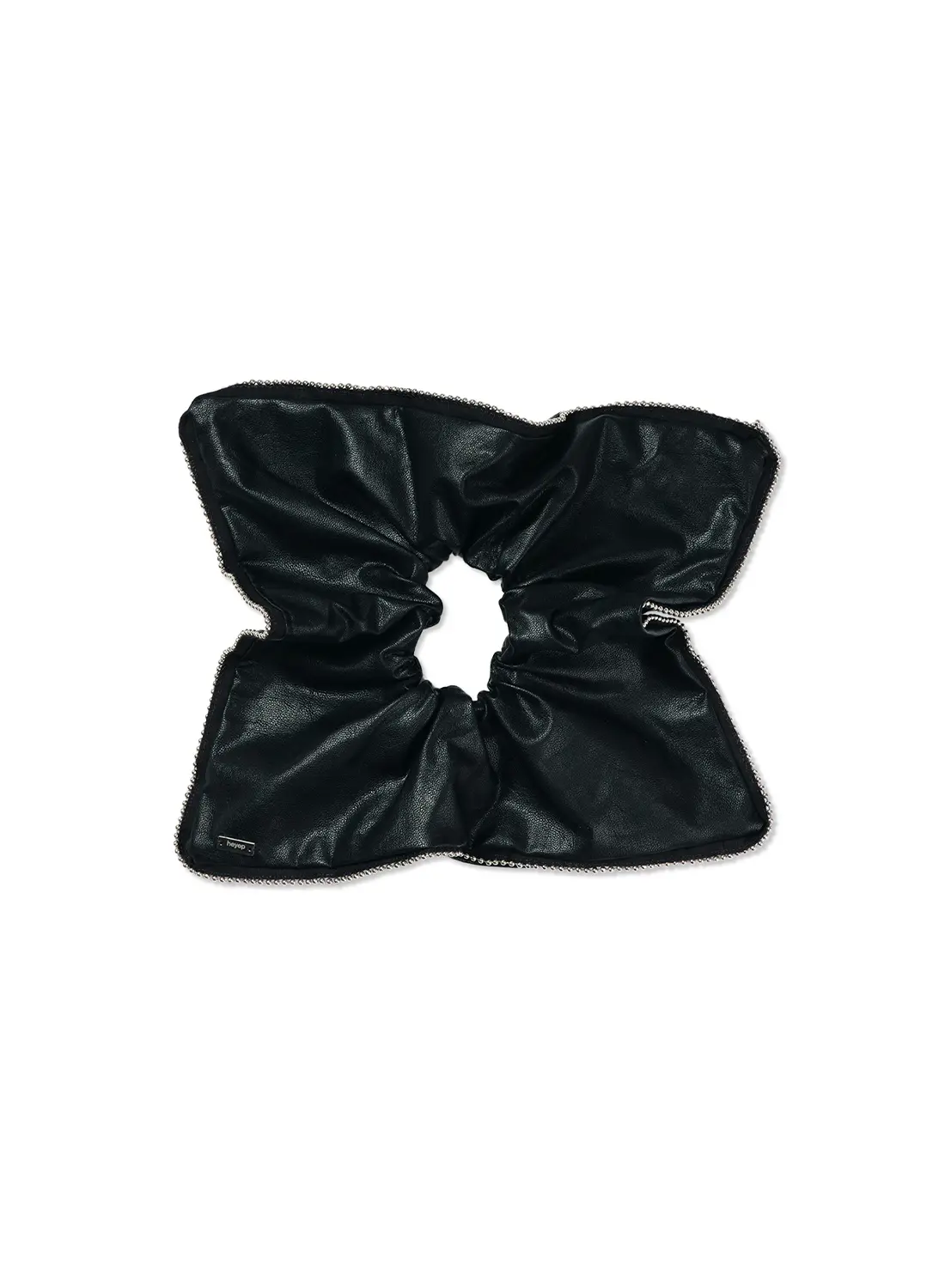 【美品】heyep レザー調シュシュ heyep(ヘイップ)/Faux Leather Studded Scrunchie-Medium