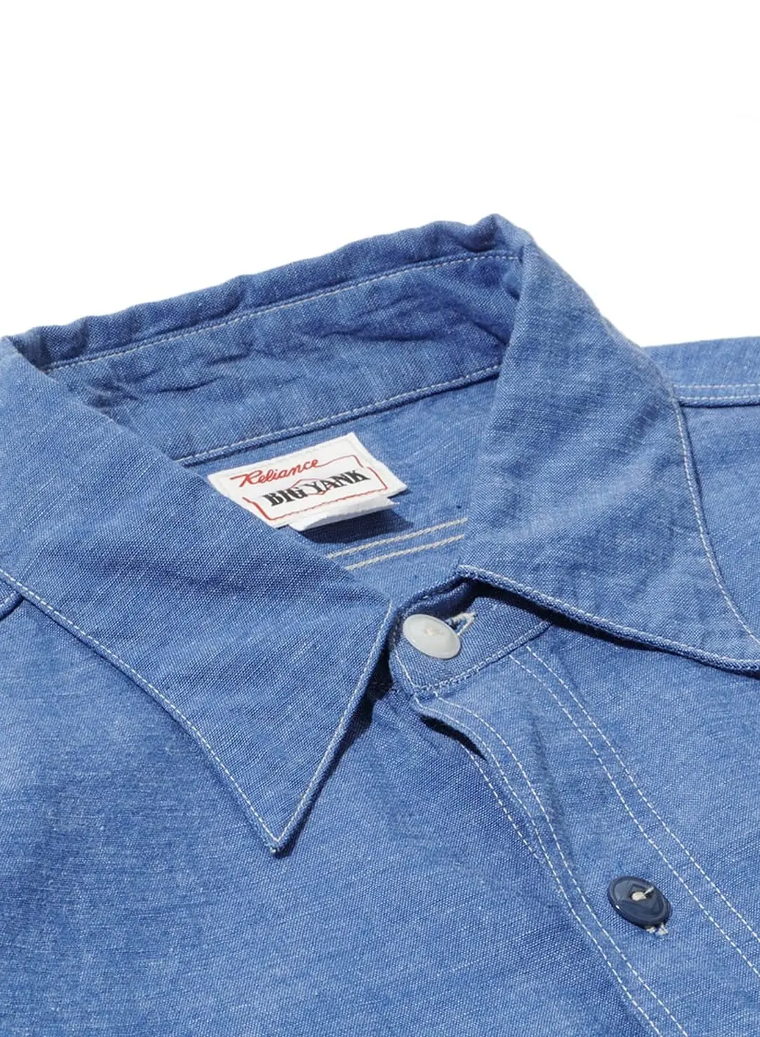 BIGYANK シャンブレーシャツ　1942 MODEL サイズ16 BIG YANK 1942 MODEL ORIGINAL - COTTON CHAMBRAY - INDIGO