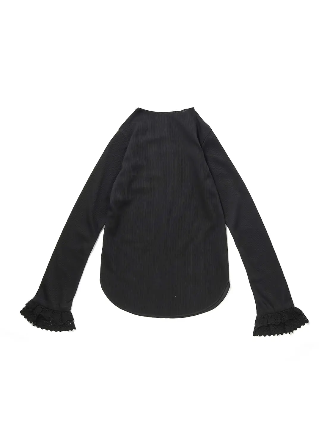 RHODOLIRION(ロドリリオン)/Ribbed Lace Cuff Pullover Tee