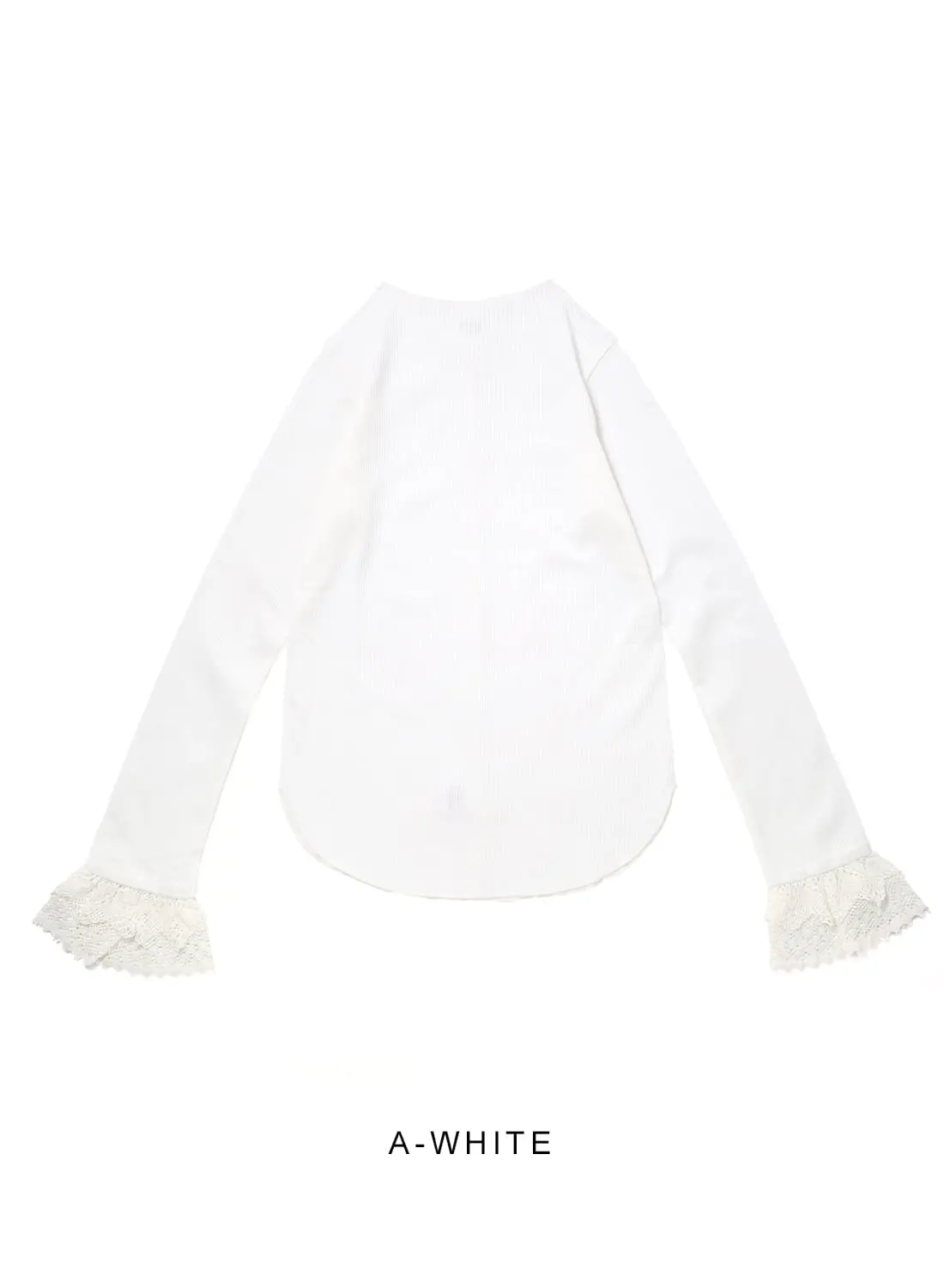 RIBBED LACE CUFF PULLOVER TEE|リブド レース カフ プルオーバー