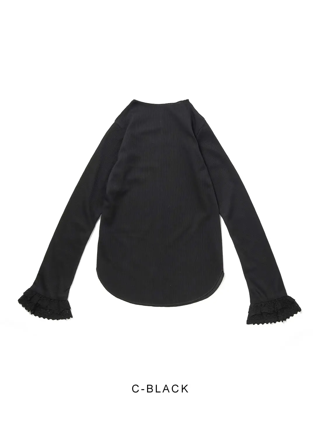 RHODOLIRION(ロドリリオン)/Ribbed Lace Cuff Pullover Tee
