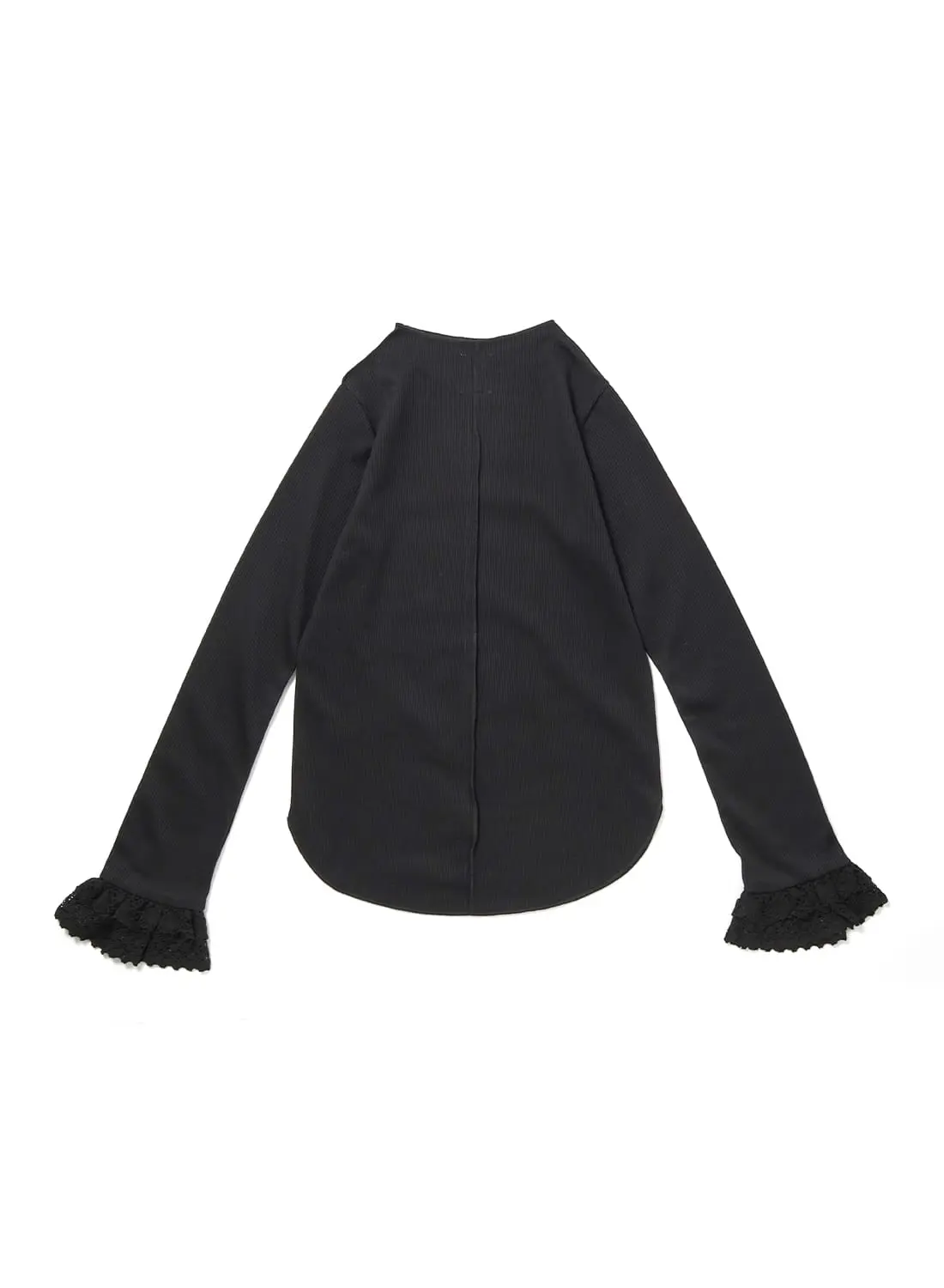 RHODOLIRION(ロドリリオン)/Ribbed Lace Cuff Pullover Tee