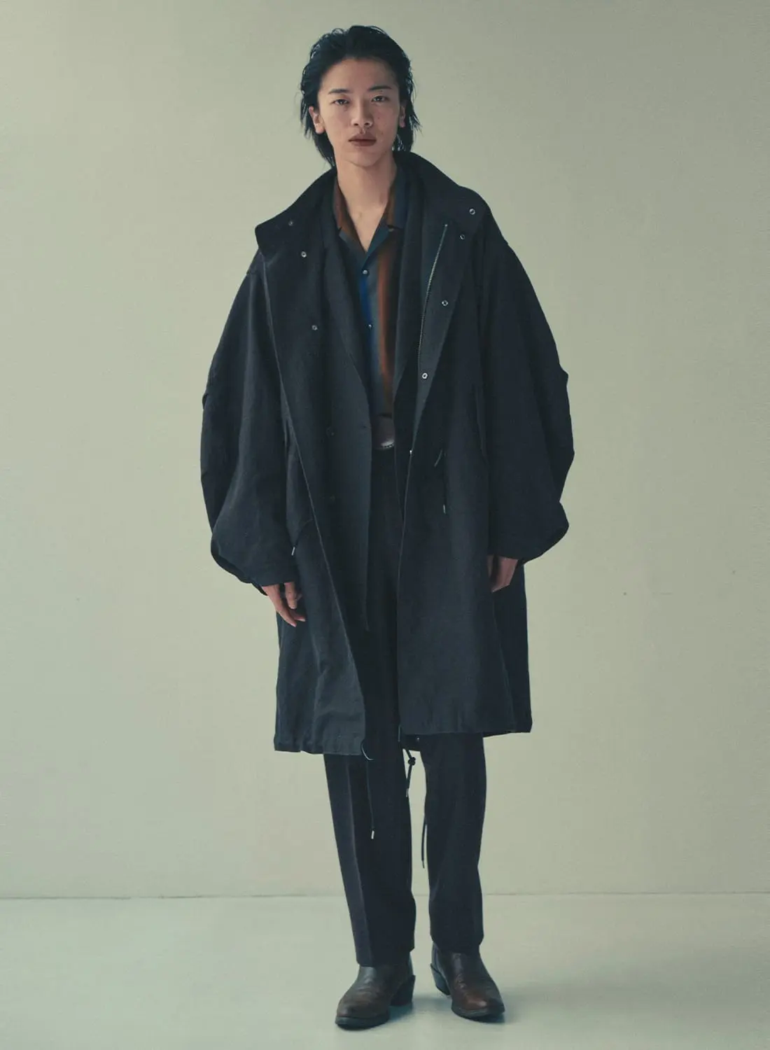 10%OFFクーポン対象】SMILE POCKET OPEN COLLAR SHIRTS|スマイル