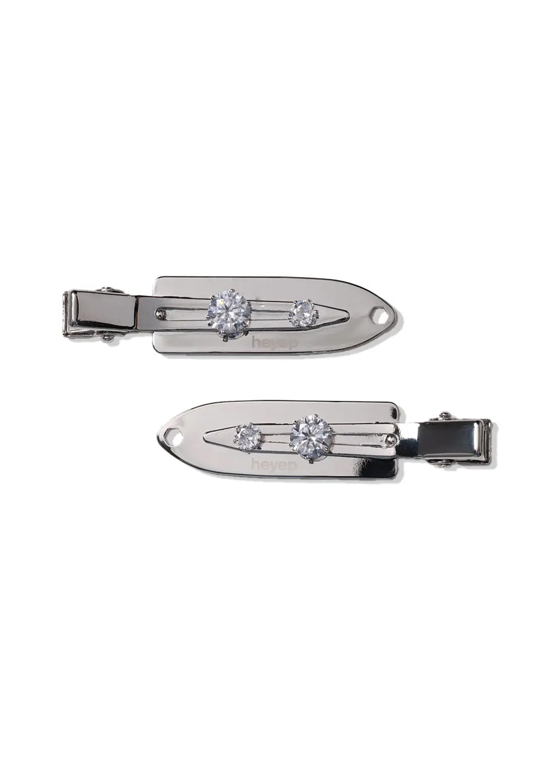 【新品】＜heyep＞ラインストーン フラット クリップ/2P heyep＞ラインストーン フラット クリップ/2P