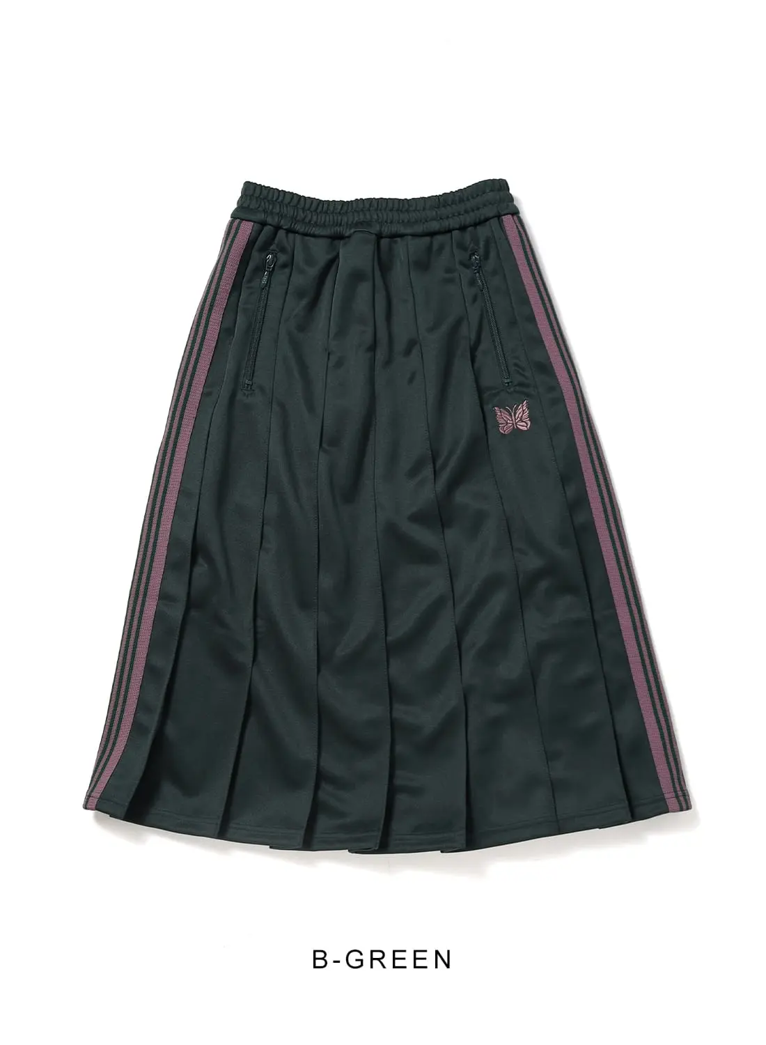 Needles プリーツトラックスカート アイボリー Needles / Pleated Track Skirt - Poly Smooth (Ivory)