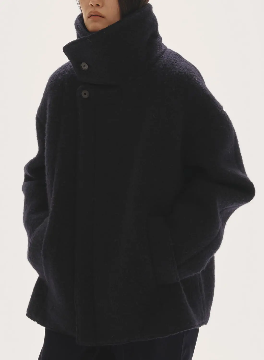 TODAYFULStandcollar Boucle Jacket ブラック STANDCOLLAR BOUCLE JACKET|スタンドカラー ブークレ ジャケット