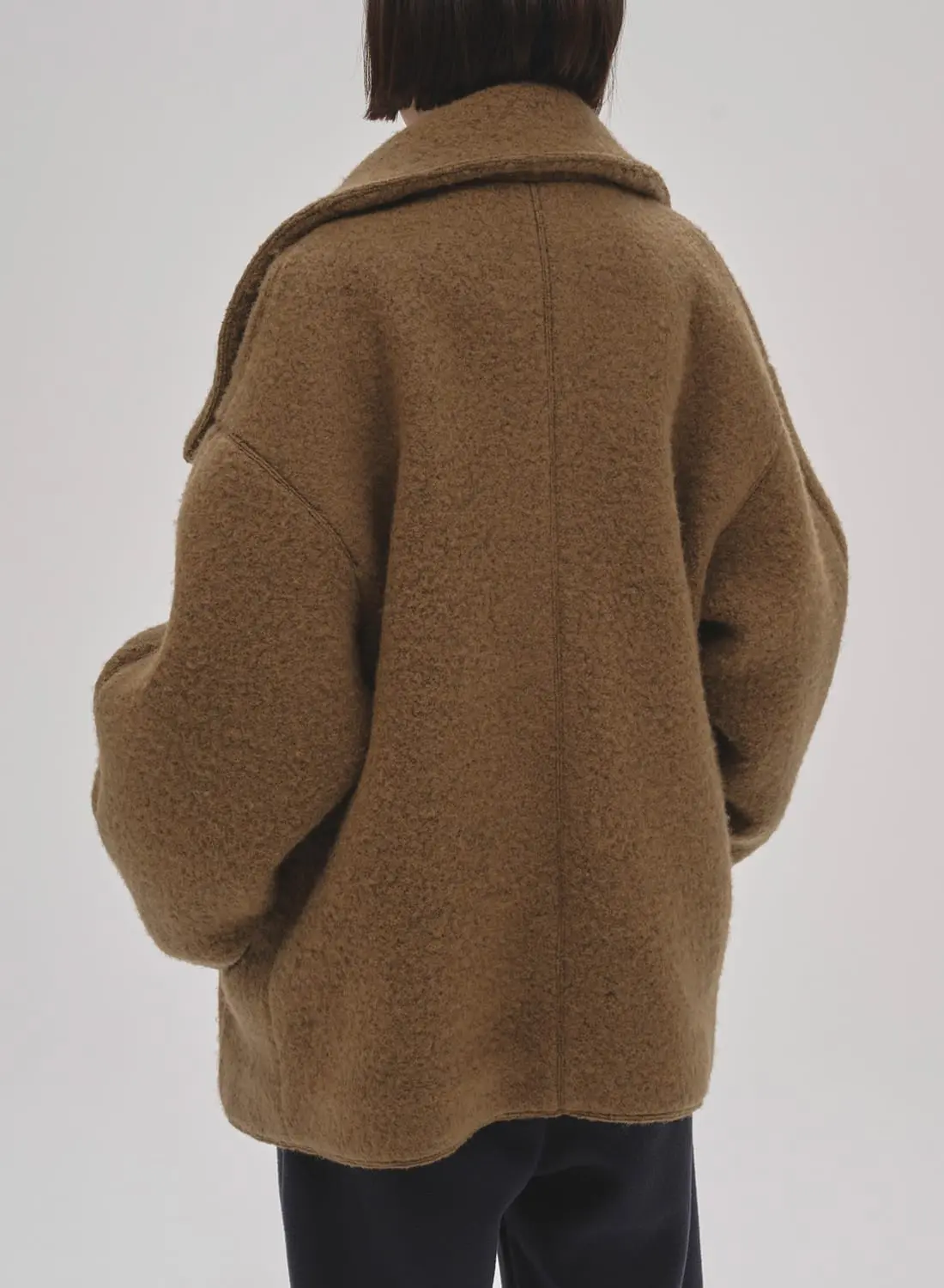 スタンドカラーブークレジャケット38サイズ STANDCOLLAR BOUCLE JACKET|スタンドカラー ブークレ ジャケット