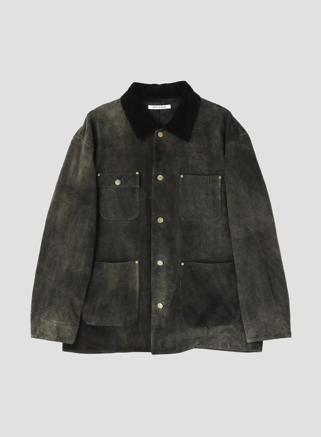 10%OFFクーポン対象】LEATHER MICHIGAN CHORE COAT‐GOAT SUEDE ANTIQUE