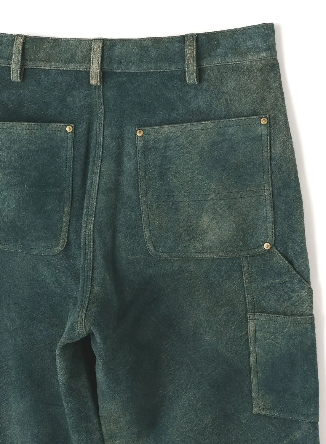 LEATHER DOUBLE KNEE PANTS‐GOAT SUEDE ANTIQUE FINISH‐|レザー