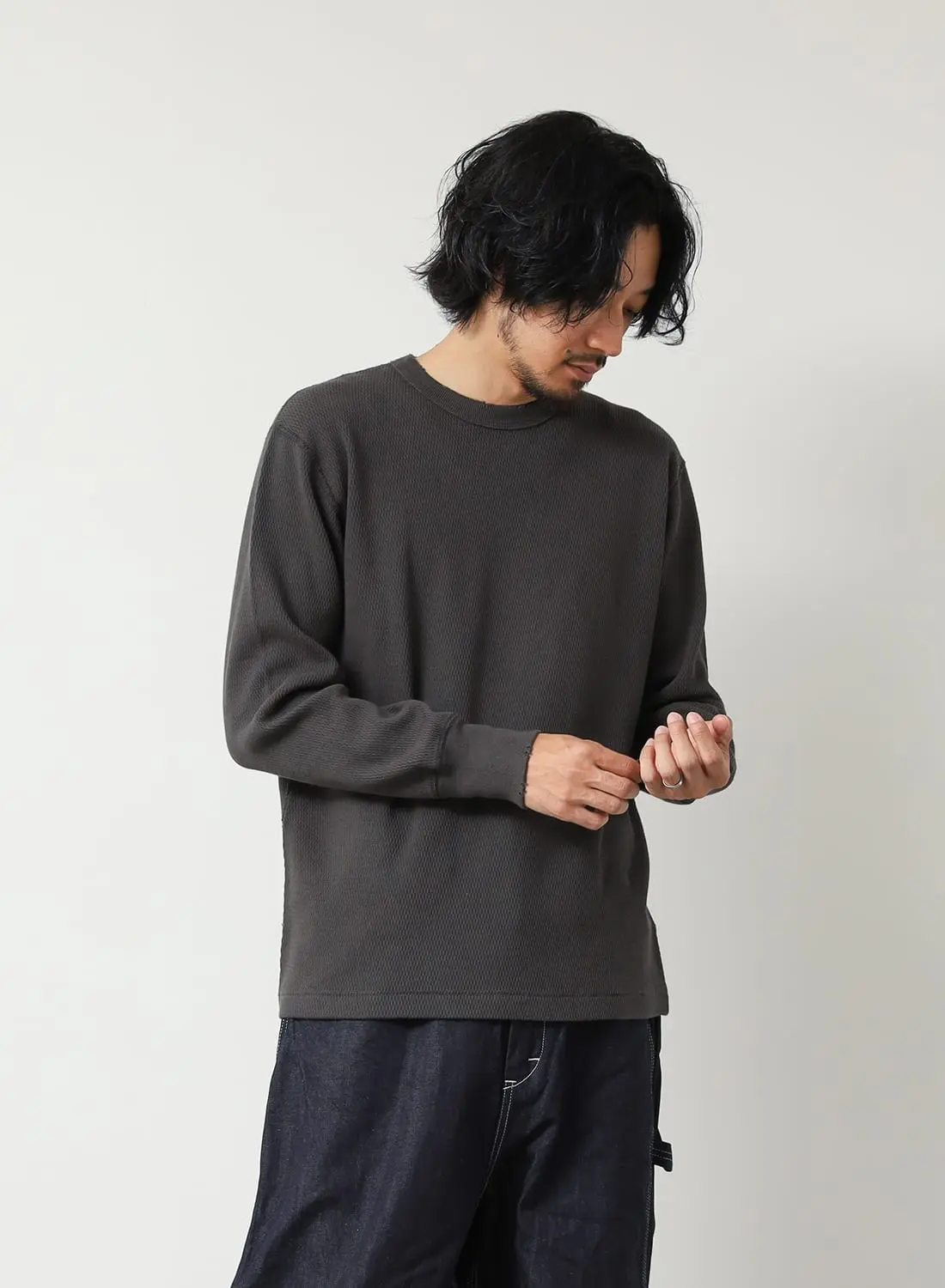 THERMAL KING RASCHEL HONEYCOMB CREWNECK L/S |サーマルキング