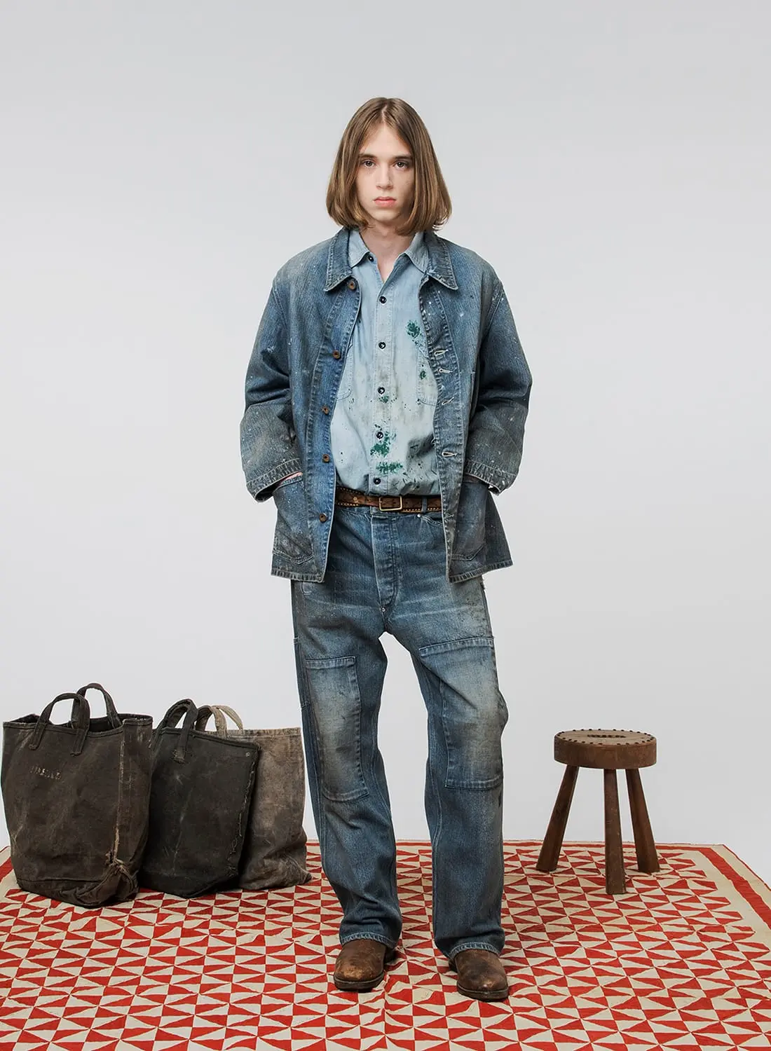 PAINT-STAINED ENGINEER'S COVERALL|ペイントステインド