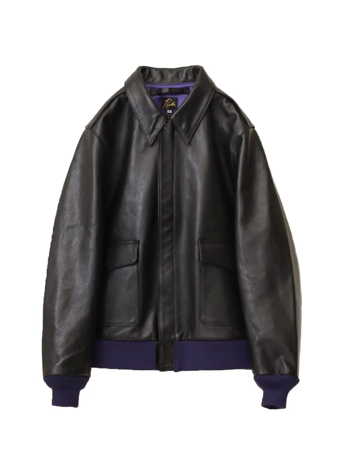 レザージャケット 黒 着丈69cm needles NEEDLES(ニードルズ)A-2 Jacket - Cowhide Leather(A-2