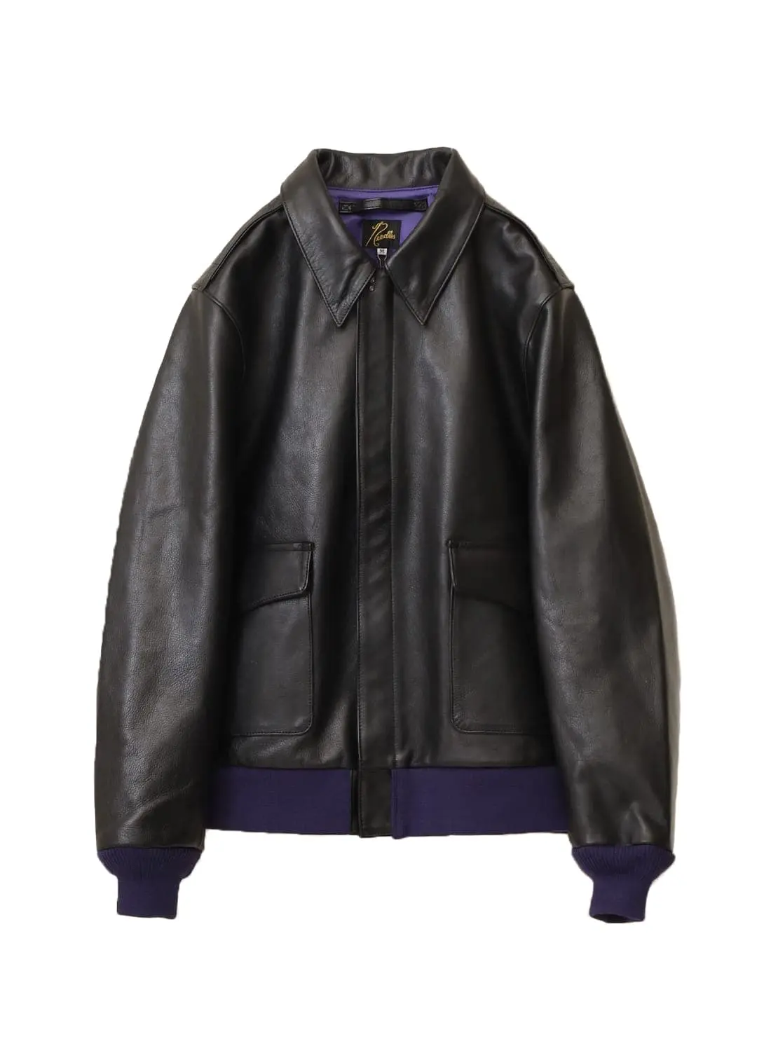 極美品　NEEDLES レザー アワードジャケット カウハイド 2022AW Needles(ニードルス) 22AW Award Jacket Cowhide Leather