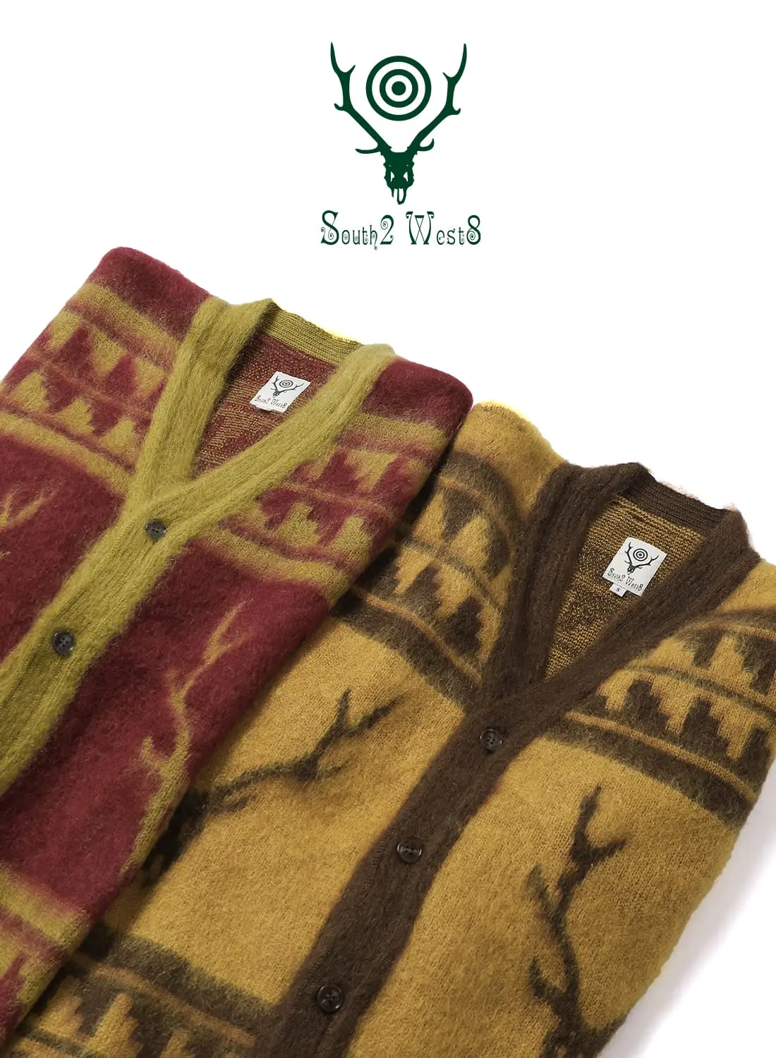 MOHAIR V NECK CARDIGAN SWEATER - NORDIC SKULL|モヘア Vネック