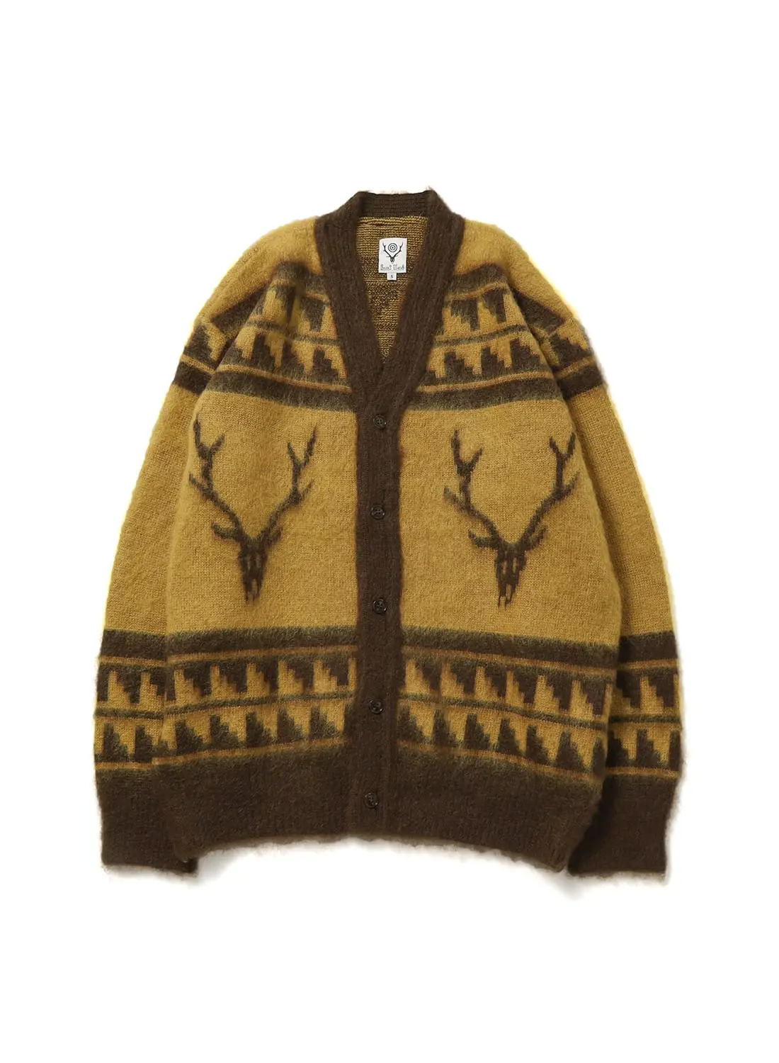 MOHAIR V NECK CARDIGAN SWEATER - NORDIC SKULL|モヘア Vネック