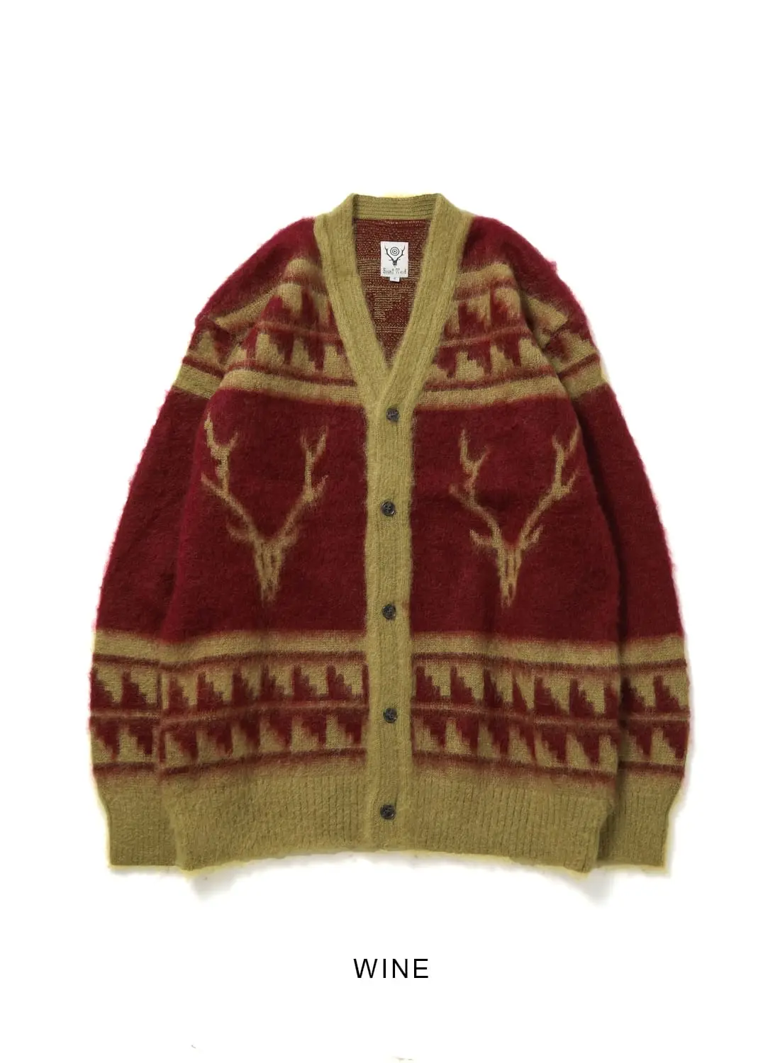 MOHAIR V NECK CARDIGAN SWEATER - NORDIC SKULL|モヘア Vネック