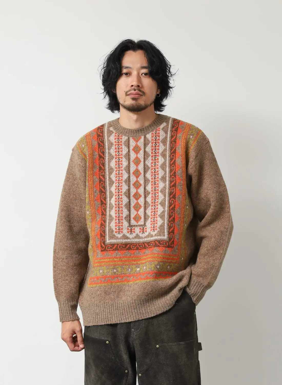 Shetlander レインボー スコットランド製 ニット Shetlander レインボー スコットランド製 ニット CREW NECK SWEATER