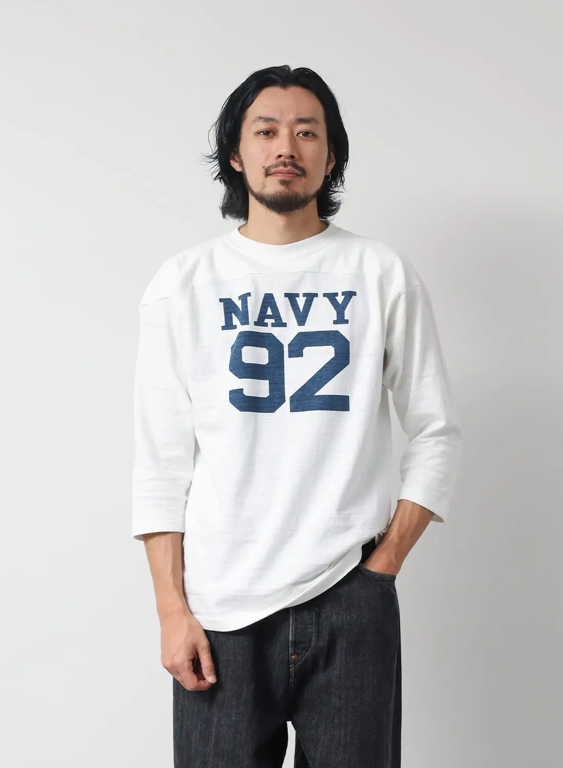 LOT 4063 3/4 SLEEVE FOOTBALL T-SHIRT “NAVY 92”|Lot 4063 7分袖