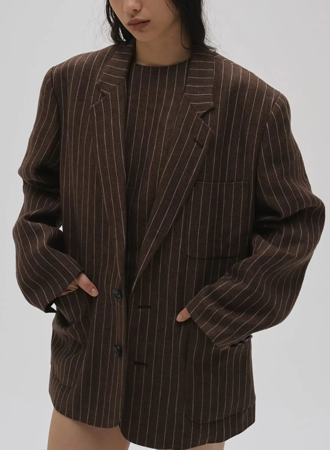 BOYFRIEND STRIPE LINEN JACKET|ボーイフレンドリネンジャケットボーイ