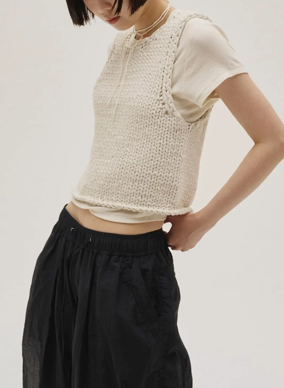 HAND KNIT VEST|【26SS先行予約】ハンドニットベスト【26SS先行予約