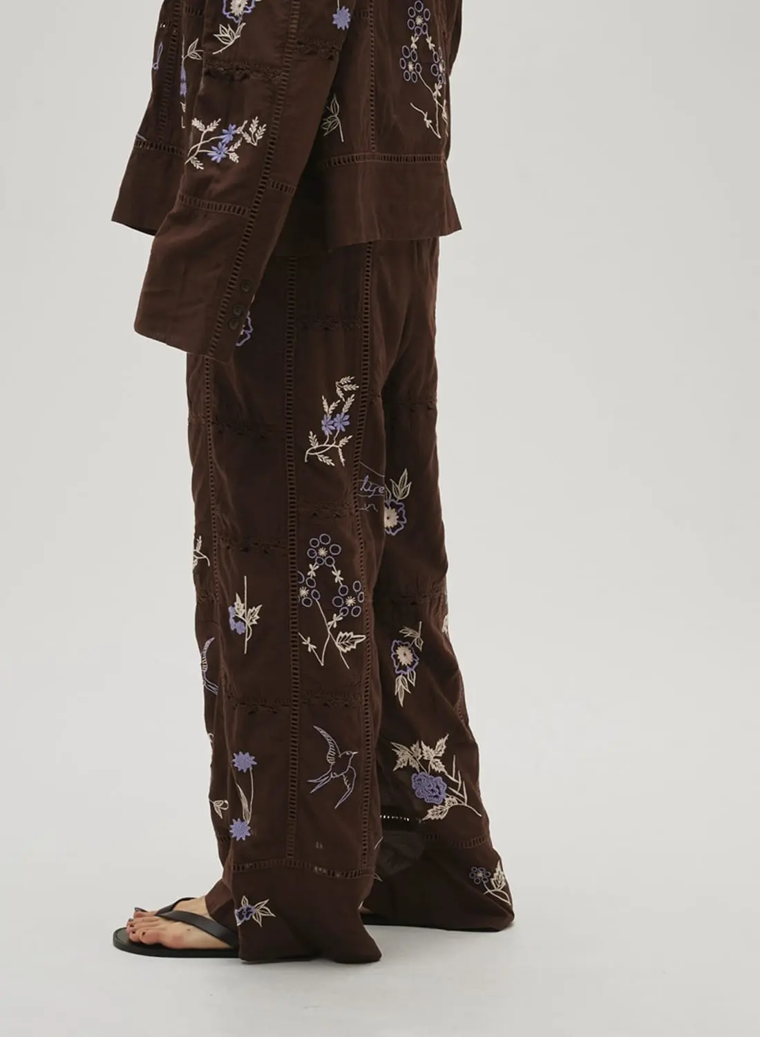 Embroidery Patchwork Trousers サイズ38 Embroidery Patchwork Trousers 38一 番 安い