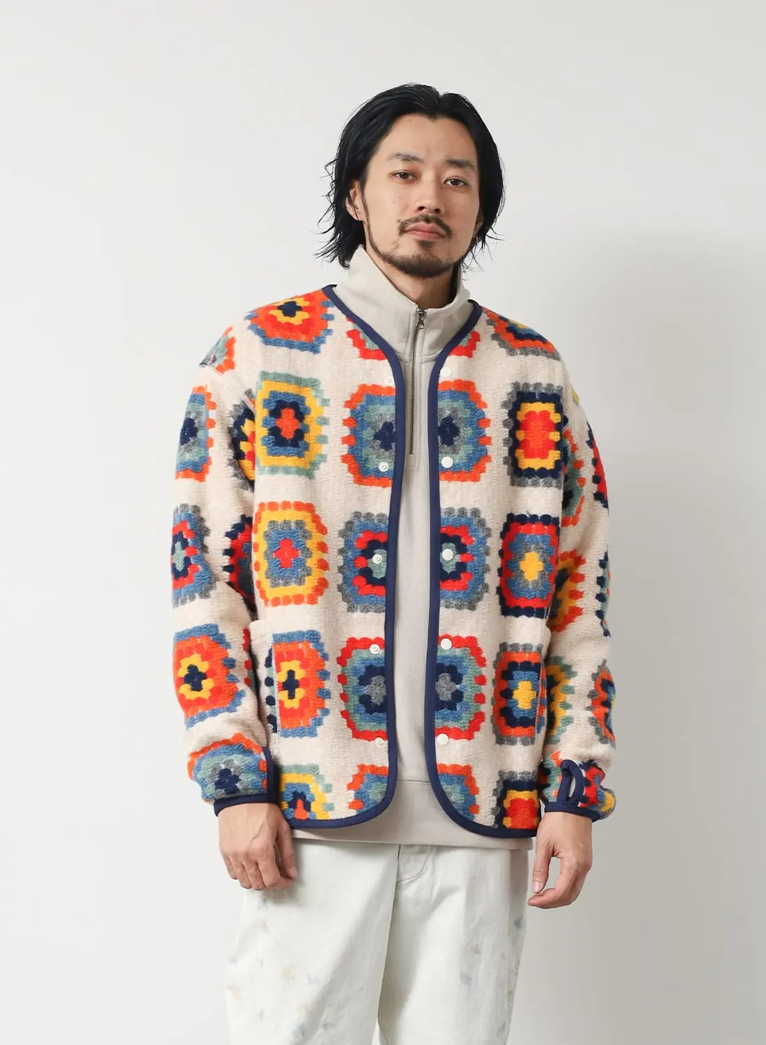 WOOL JACQUARD CARDIGAN|ウール ジャカード カーディガンウール ジャ