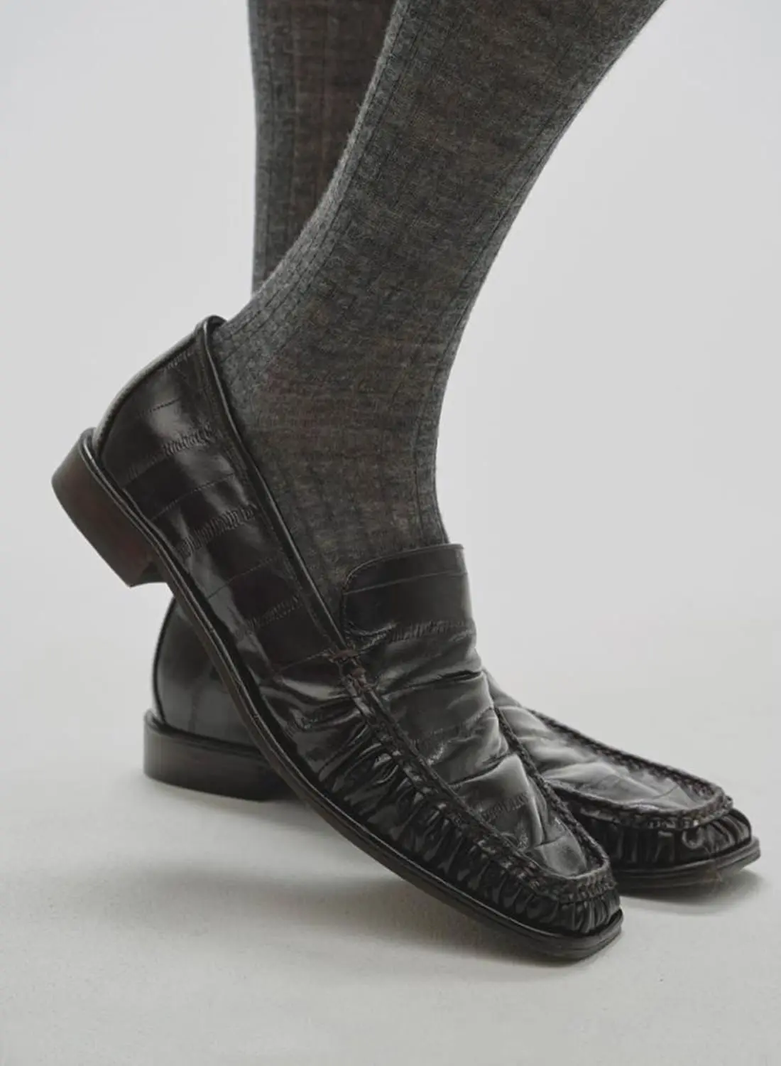 SQUARETOE GATHER LOAFERS|スクエアトゥギャザー ローファースクエア