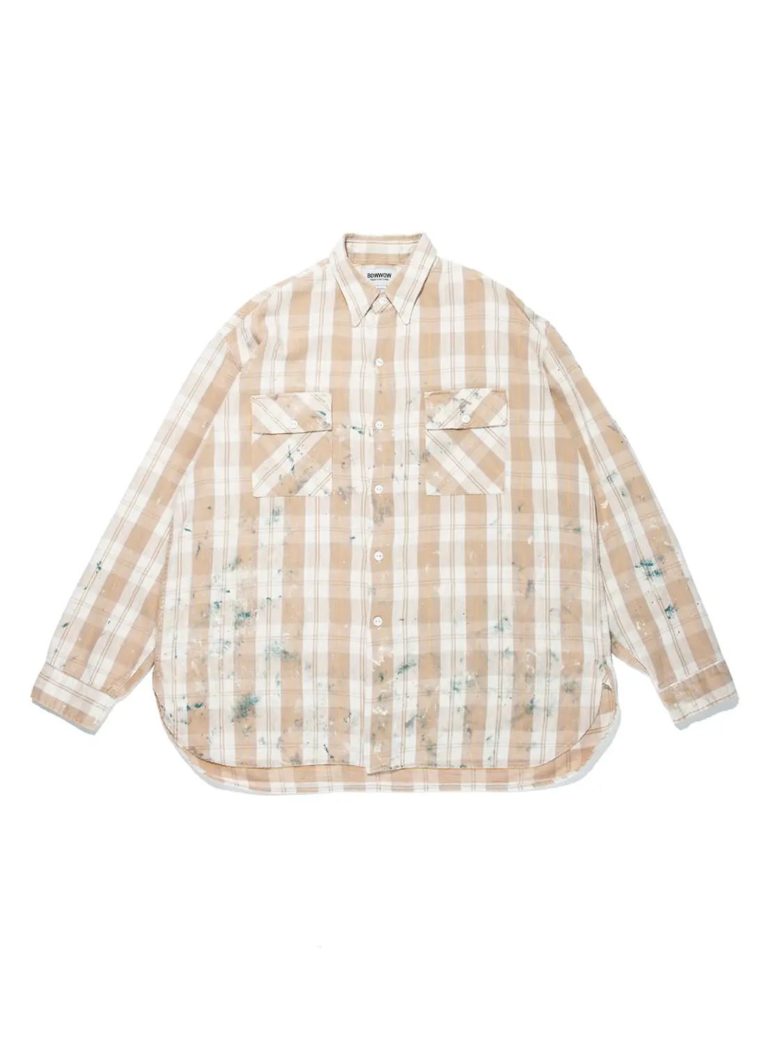 BOWWOW ベージュチェックネルシャツ Mサイズ PAINTED PAINTER FLANNEL SHIRT|ペインテッド ペインター ネルシャツ