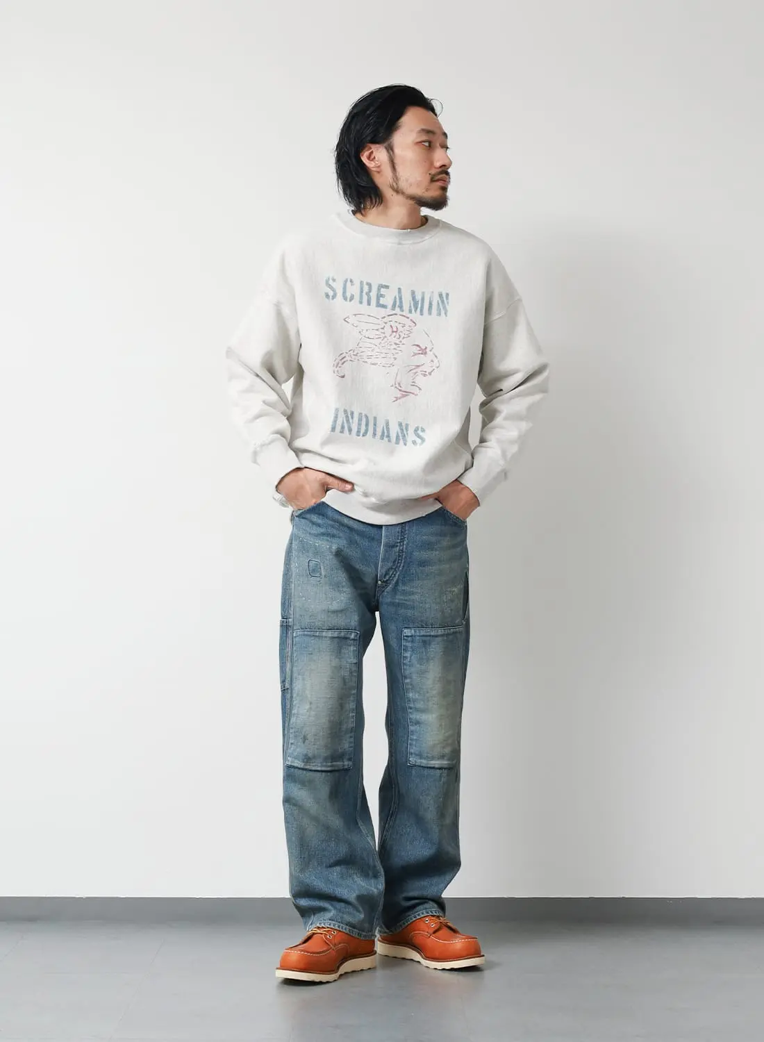 SCREAMIN INDIANS SWEATSHIRT AGED|スクリーミン インディアンズ