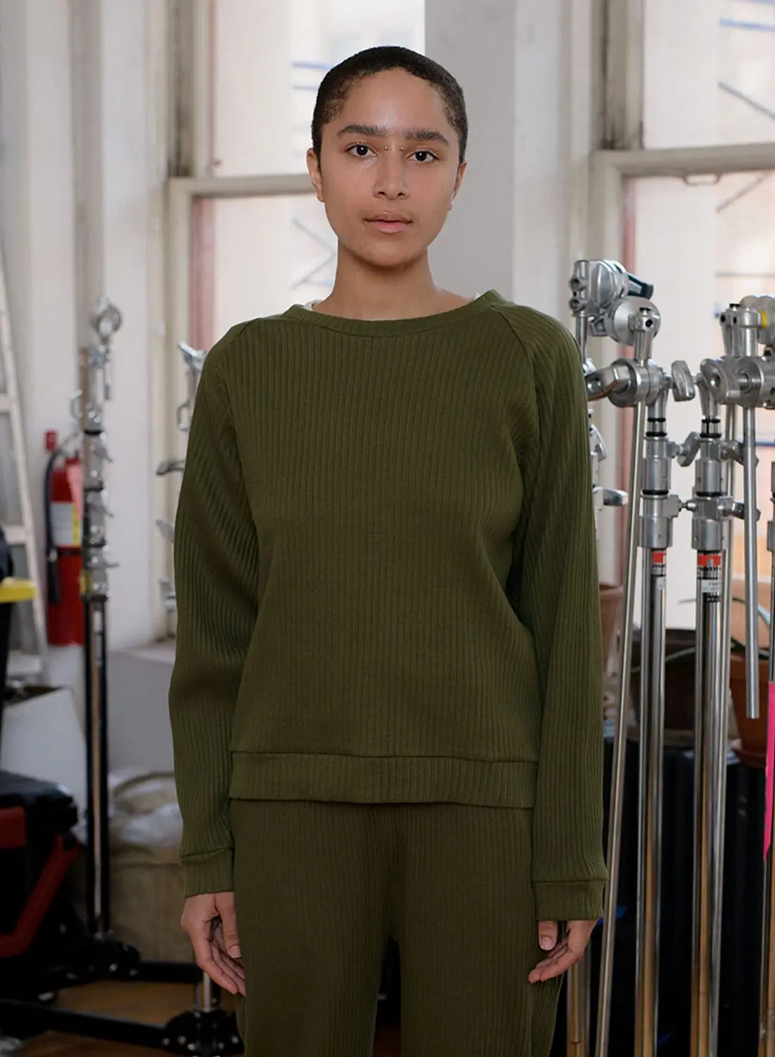 BASERANGE/BASIC SWEAT TEE-FLEECE RIB |ベーシック スウェット